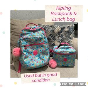 Used Kipling Seoul Large 15" Laptop Backpack & Lunch Bag